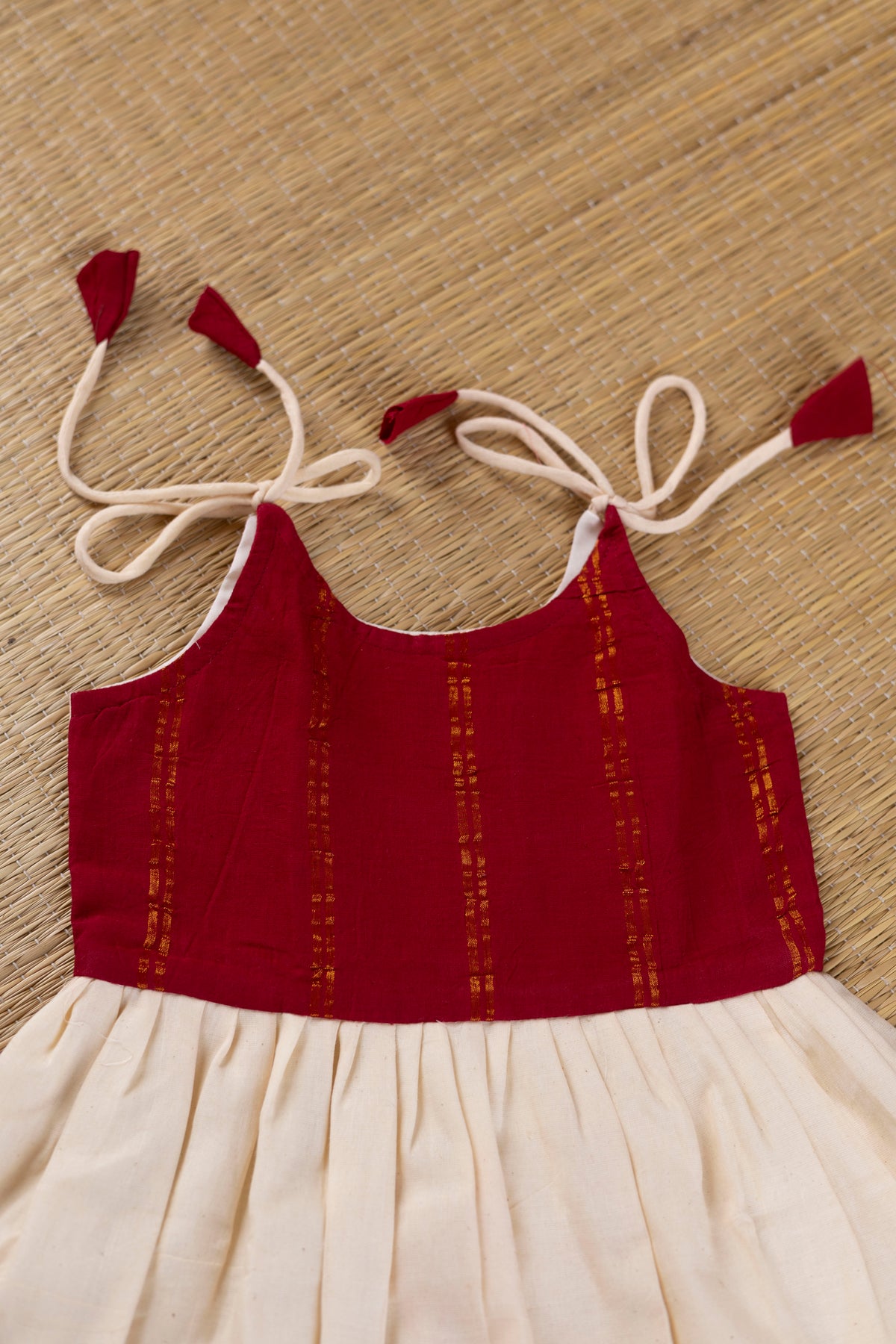 ONAM Sandal with Maroon  frock  Model 1 -6M