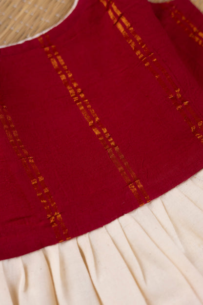 ONAM Sandal with Maroon  frock  Model 1 -6M